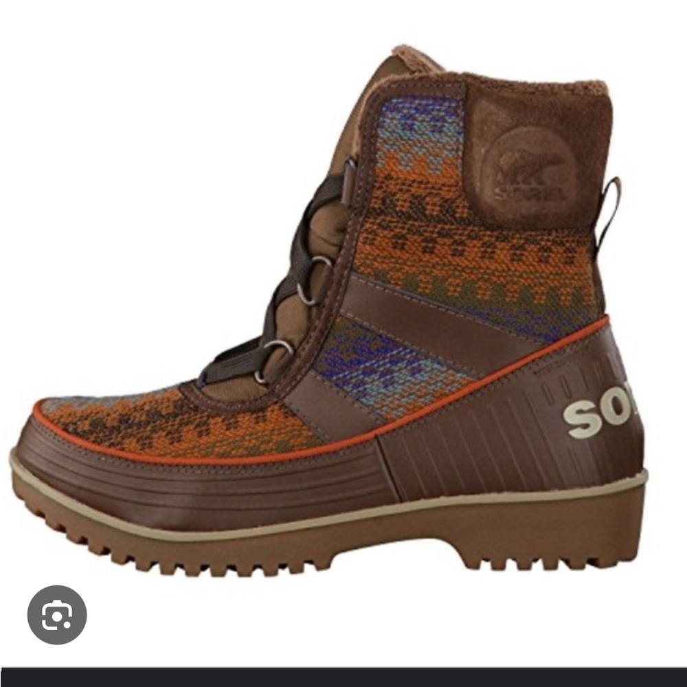Sorel Multicolor Knit Boots with Brown Accents